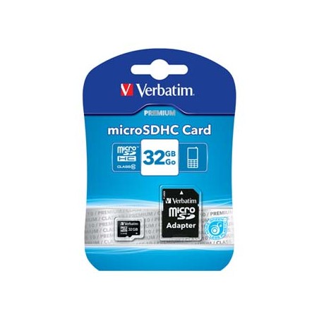 Verbatim Karta  pamięci Micro Secure Digital Card Premium, 32GB, micro SDHC, 44083, UHS-I U1 (Class 10), z adapterm