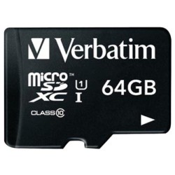 Verbatim Karta  pamięci Micro Secure Digital Card Premium, 64GB, micro SDXC, 44084, UHS-I U1 (Class 10), z adapterm