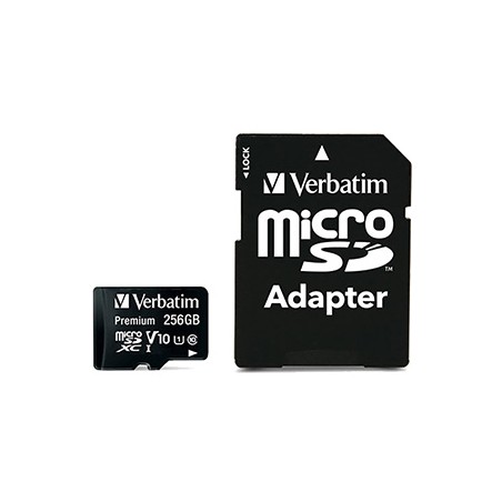 Verbatim Karta pamięci microSDHC/SDXC, 256GB, micro SDXC, 44087, z adapterm