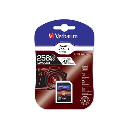 Verbatim Karta pamięci Secure Digital Card Premium U1, 256GB, SDXC, 44026, UHS-I U1 (Class 10)