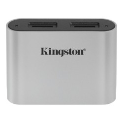 Kingston Czytnik kart pamięci USB (3.2), Workflow Dual-Slot microSDHC/SDXC UHS-II, micro SD, zewnętrzny, srebrna