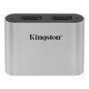 Kingston Czytnik kart pamięci USB (3.2), Workflow Dual-Slot microSDHC/SDXC UHS-II, micro SD, zewnętrzny, srebrna