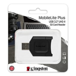 Kingston czytnik USB 3.0 (3.2 Gen 1), MobileLite Plus SD, SD, zewnętrzny, czarna, złącze USB A