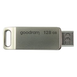 Goodram USB flash disk, USB 3.0, 128GB, ODA3, srebrny, ODA3-1280S0R11, USB A / USB C, z obrotową osłoną