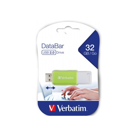 Verbatim USB flash disk, USB 2.0, 32GB, DataBar, zielony, 49454, do archiwizacji danych