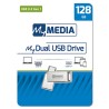 MyMedia MyDual USB 3.2 Gen 1, USB 3.2 Gen 1, 16GB, 69268, srebrny, 69268, USB A / USB C, z obrotową osłoną