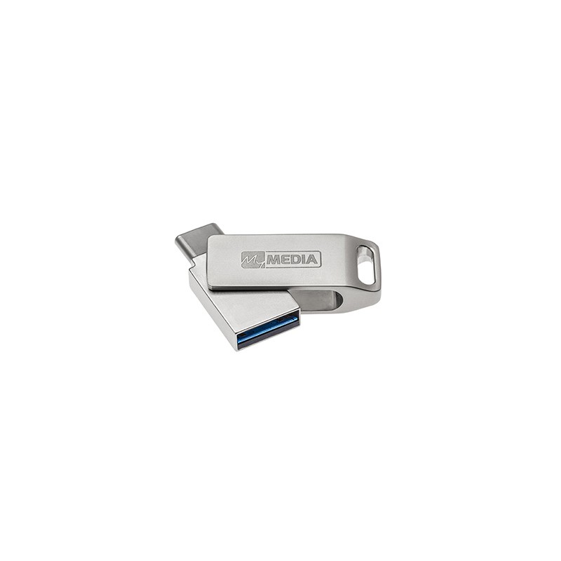 MyMedia MyDual USB 3.2 Gen 1, USB 3.2 Gen 1, 128GB, 69271, srebrny, 69271, USB A / USB C, z obrotową osłoną