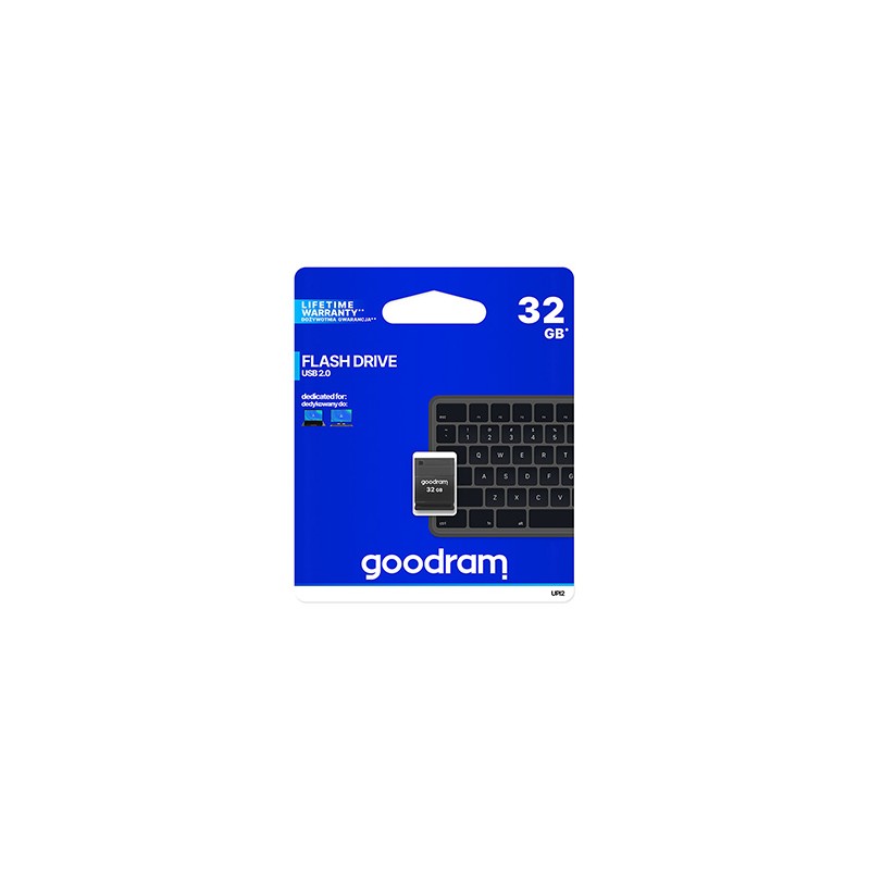 Goodram USB flash disk, USB 2.0, 32GB, UPI2, czarny, UPI2-0320K0R11, USB A, z osłoną