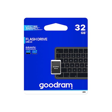Goodram USB flash disk, USB 2.0, 32GB, UPI2, czarny, UPI2-0320K0R11, USB A, z osłoną