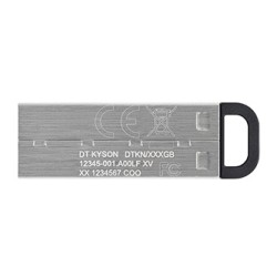 Kingston USB flash disk, USB 3.0, 64GB, DataTraveler(R) Kyson, srebrny, DTKN/64GB, USB A, z oczkiem na brelok