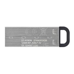 Kingston USB flash disk, USB 3.0, 256GB, DataTraveler(R) Kyson, srebrny, DTKN/256GB, USB A, z oczkiem na brelok