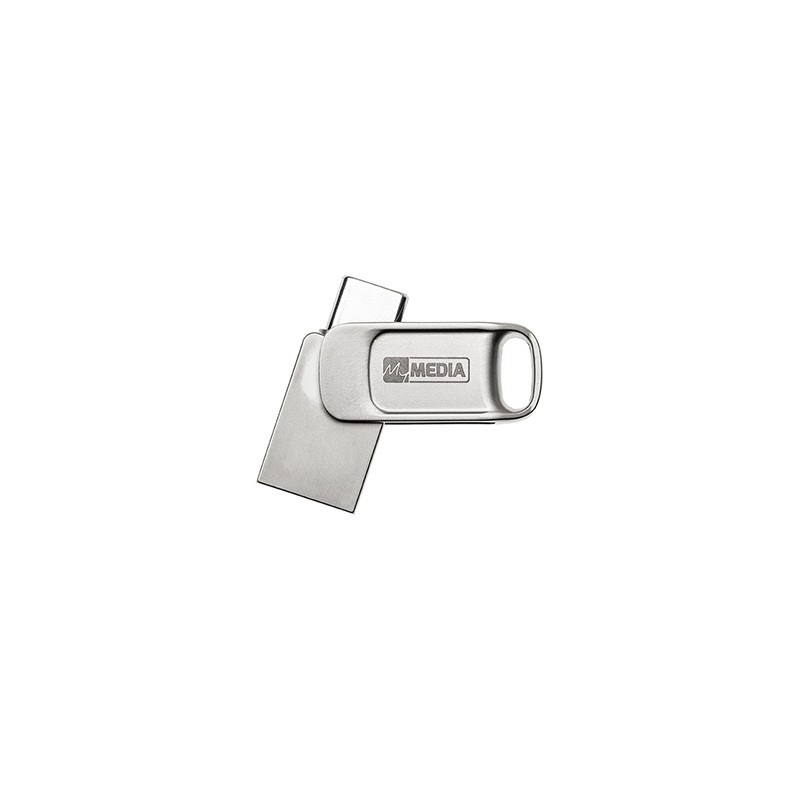 MyMedia MyDual USB 2.0, USB 2.0, 64GB, srebrny, 69267, USB A / USB C, z osłoną