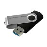 Goodram USB flash disk, USB 3.0, 64GB, UTS3, czarny, UTS3-0640K0R11, USB A, z obrotową osłoną