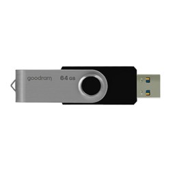 Goodram USB flash disk, USB 3.0, 64GB, UTS3, czarny, UTS3-0640K0R11, USB A, z obrotową osłoną