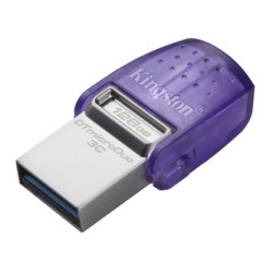 Kingston USB flash disk OTG, USB 3.0, 128GB, Data Traveler microDuo3 G2, srebrno-fioletowy, DTDUO3CG3/128GB, USB A / USB C