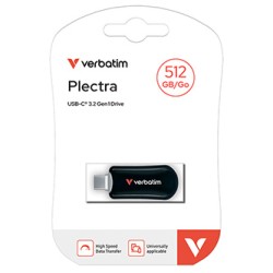 Verbatim Plectra USB flash disk, USB C a USB 3.2 Gen 1, 512GB, Dual QuickStick, szary, 30227, USB C, z oczkiem na brelok