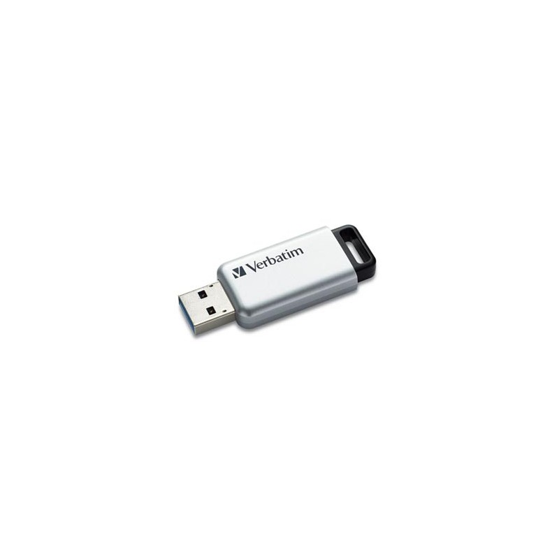 Verbatim USB flash disk, USB 3.0, 64GB, Secure Pro, srebrny, 98666, USB A, szyfrowanie AES 256-bit, wysuwane złącze