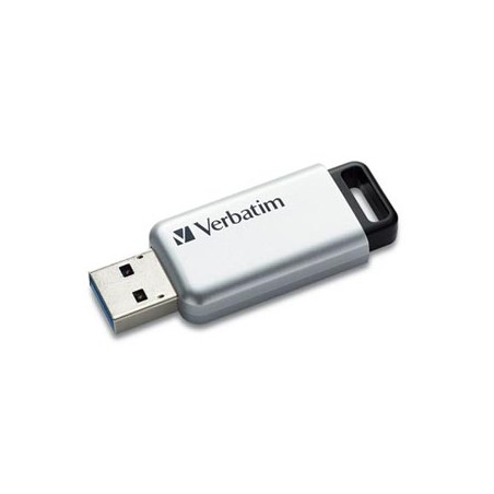 Verbatim USB flash disk, USB 3.0, 64GB, Secure Pro, srebrny, 98666, USB A, szyfrowanie AES 256-bit, wysuwane złącze