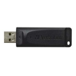 Verbatim USB flash disk, USB 2.0, 64GB, Slider, czarny, 98698, USB A, z wysuwanym złączem