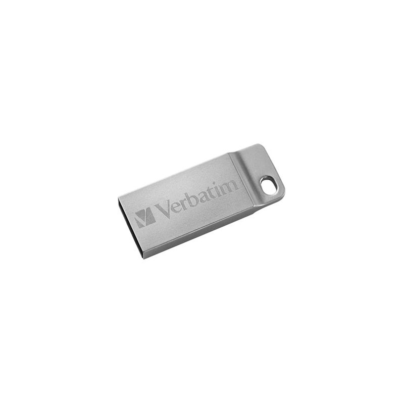 Verbatim USB flash disk, USB 2.0, 64GB, Metal Executive, Store N Go, srebrny, 98750, USB A, z oczkiem na brelok