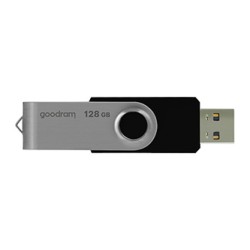 Goodram USB flash disk, USB 2.0, 128GB, UTS2, czarny, UTS2-1280K0R11, USB A, z obrotową osłoną