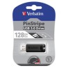 Verbatim USB flash disk, USB 3.0, 128GB, PinStripe, Store N Go, czarny, 49319, USB A, z wysuwanym złączem