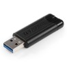 Verbatim USB flash disk, USB 3.0, 128GB, PinStripe, Store N Go, czarny, 49319, USB A, z wysuwanym złączem