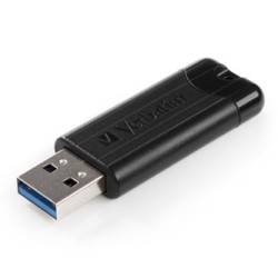 Verbatim USB flash disk, USB 3.0, 256GB, PinStripe, Store N Go, czarny, 49320, USB A, z wysuwanym złączem