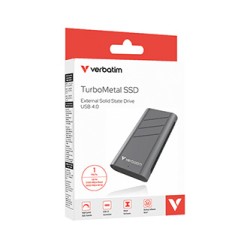 SSD Zewnętrzny Verbatim TurboMetal SSD, 32021, 1000GB, Nero Backup, Srebrny, w zestawie kabel USB-C 20 cm, M.2, USB C, 1TB