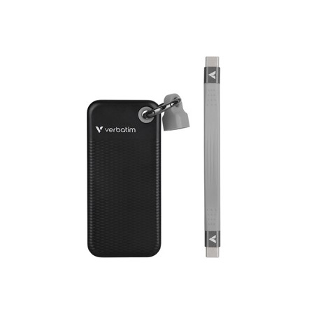 SSD Zewnętrzny Verbatim Pocket SSD Black/Grey, 32190, 1000GB, czarny, M.2, zawiera kabel USB C, USB-C, 1TB