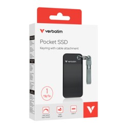 SSD Zewnętrzny Verbatim Pocket SSD Black/Grey, 32190, 1000GB, czarny, M.2, zawiera kabel USB C, USB-C, 1TB
