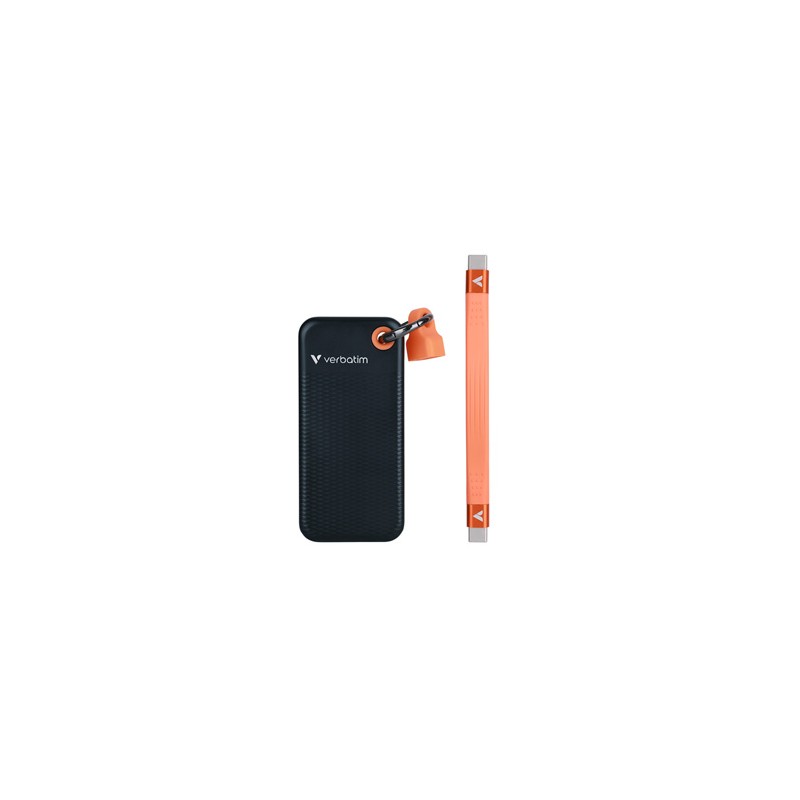 SSD Zewnętrzny Verbatim Pocket SSD, 32193, 1000GB, Nero Backup, czarno-pomarańczowy, w zestawie kabel  USB C i etui, USB-C, 1TB