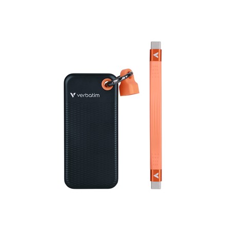 SSD Zewnętrzny Verbatim Pocket SSD, 32193, 1000GB, Nero Backup, czarno-pomarańczowy, w zestawie kabel  USB C i etui, USB-C, 1TB