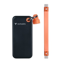 SSD Zewnętrzny Verbatim Pocket SSD Black/Orange, 32197, 2000GB, czarny, M.2, zawiera kabel USB C, USB-C, 2TB