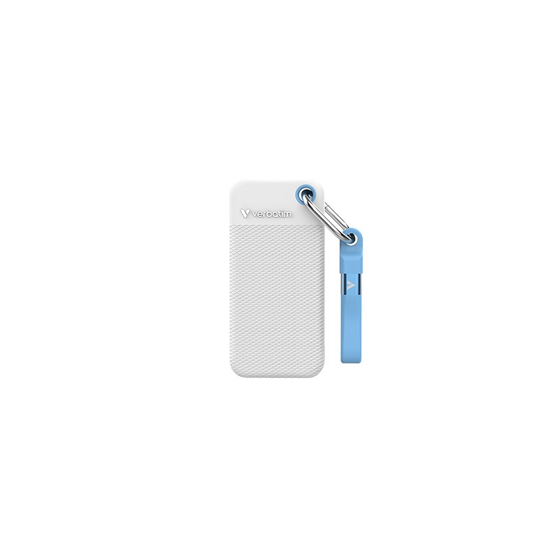 SSD Zewnętrzny Verbatim Pocket SSD colour edition, 32321, 2000GB, biały, w zestawie 2 gumowe osłony, USB C, 2TB
