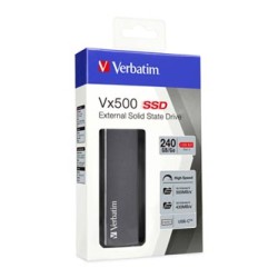 SSD Zewnętrzny Verbatim Vx500, 47442, 240GB, srebrny, 2.5", USB-C