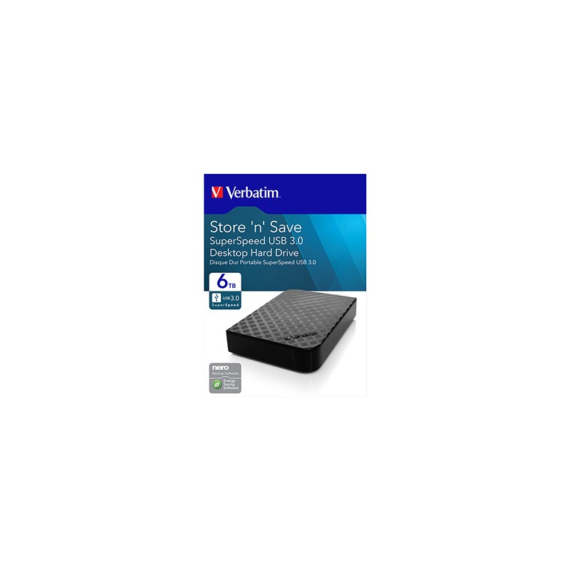 Zewnętrzny dysk twardy, Verbatim, 3.5", Store,N,Save, USB 3.0, 47686, blister, czarna