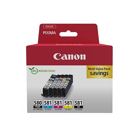 Canon oryginalny ink / tusz PGI-580 PGBK/CLI-581 CMYK, 2078C007, CMYK, blister, 1*11.2 + 4*5.6ml, 5-pack