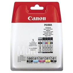 Canon oryginalny ink / tusz PGI-580 PGBK/CLI-581 CMYK, 2078C007, CMYK, blister, 1*11.2 + 4*5.6ml, 5-pack