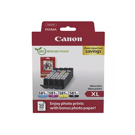 Canon oryginalny ink / tusz CLI-581XL Photo Value Pack, 2052C006, CMYK