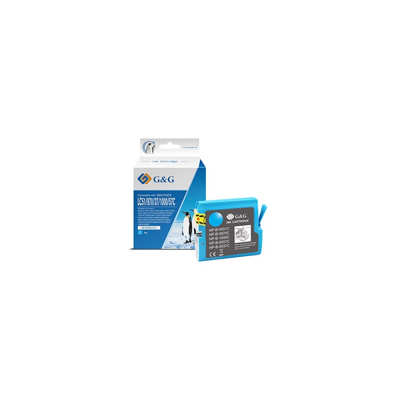 G&G kompatybilny ink / tusz z LC-1000C, LC-970C, NP-B-0051C/1000C/970C, cyan, 400s