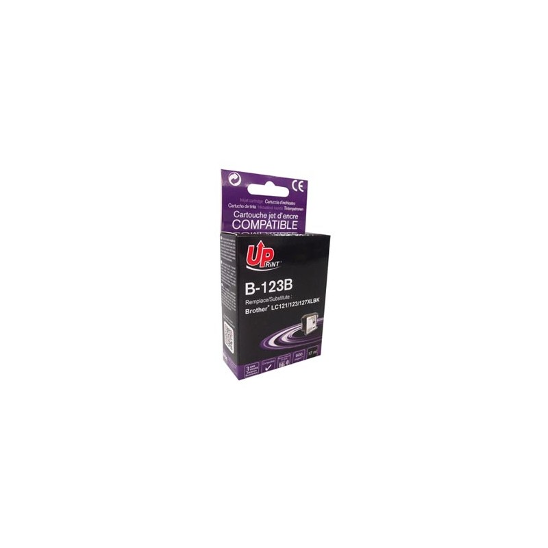 UPrint kompatybilny ink / tusz z LC-123BK, B-123B, black, 600s, 17ml