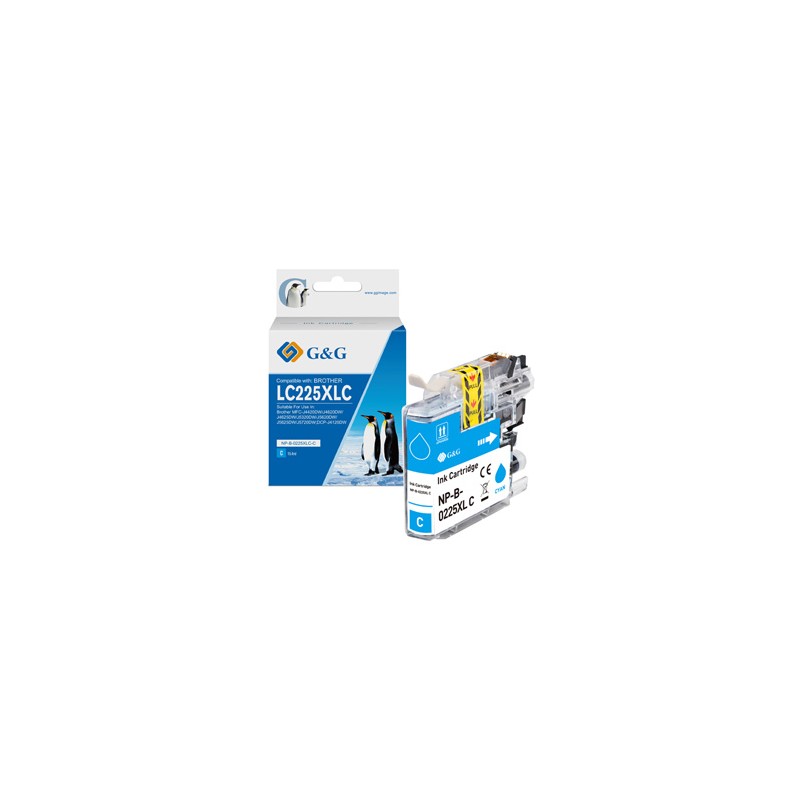 G&G kompatybilny ink / tusz z LC-225XLC, NP-B-0225XLC, cyan, 1200s