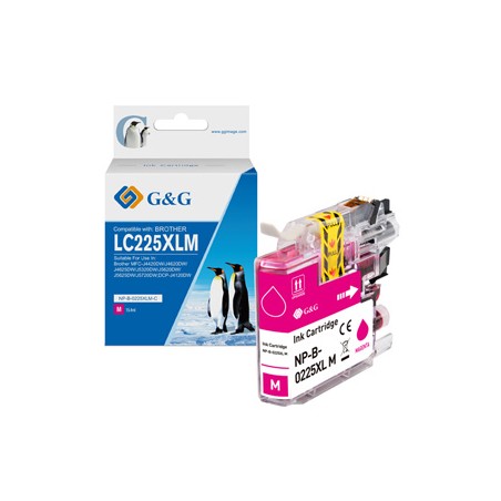 G&G kompatybilny ink / tusz z LC-225XLM, NP-B-0225XLM, magenta, 1200s
