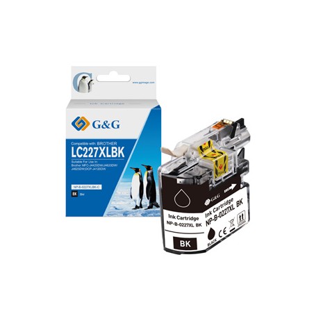 G&G kompatybilny ink / tusz z LC-227XLBK, NP-B-0227XLBK, black, 1200s