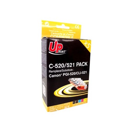 UPrint kompatybilny ink / tusz z CLI521, C-520/521 PACK, 2xblack/1xcyan/1xmagenta/1xyellow, z chipem