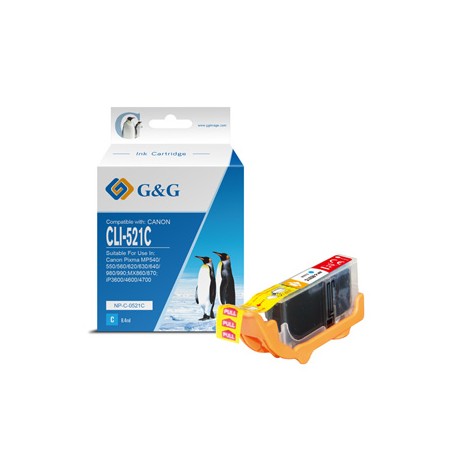 G&G kompatybilny ink / tusz z CLI521C, NP-C-0521C, 2934B001, cyan, 8.4ml