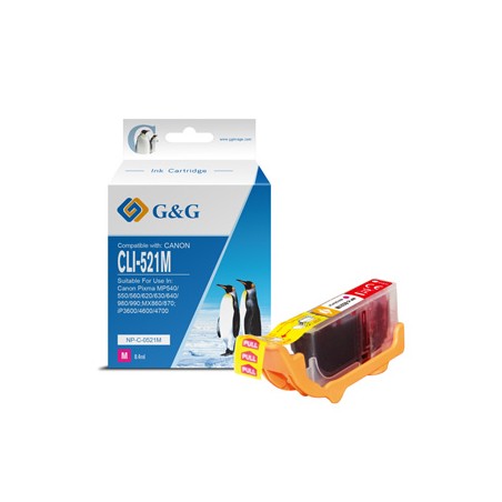 G&G kompatybilny ink / tusz z CLI521M, NP-C-0521M, 2935B001, magenta, 8.4ml
