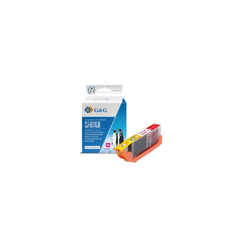 G&G kompatybilny ink / tusz z CLI551M XL, NP-C-0551XLM, magenta, 10,2ml, ml high capacity