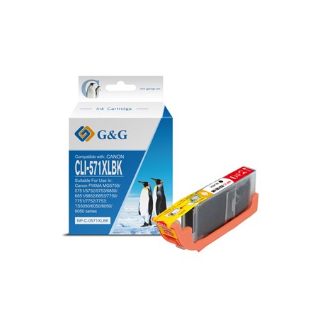 G&G kompatybilny ink / tusz z CLI571BK XL, NP-C-0CL571XLBK, black, 10,8ml, ml high capacity